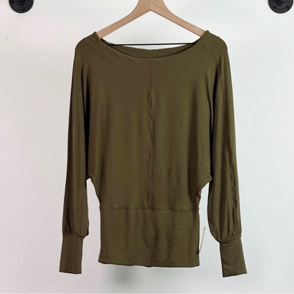 3 for $20 Sale: Free People Olive Long Sleeve Top - Picture 2 of 7